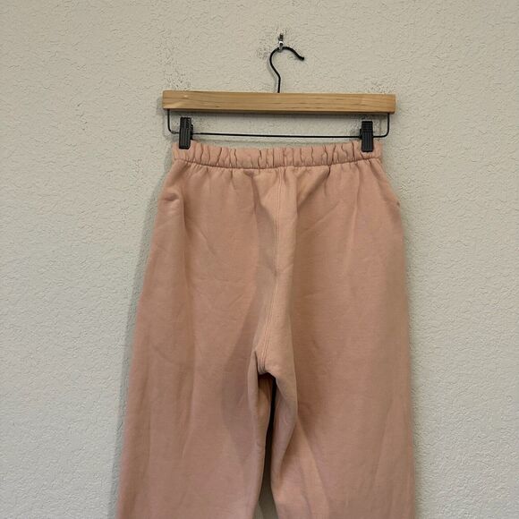 NWOT MADHAPPY Classic Straight Leg Fleece Sweatpants in Peach/Cream - Picture 6 of 13